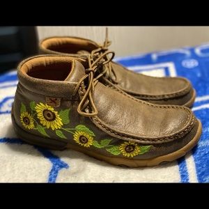 Twisted X sunflower Driving moccasin